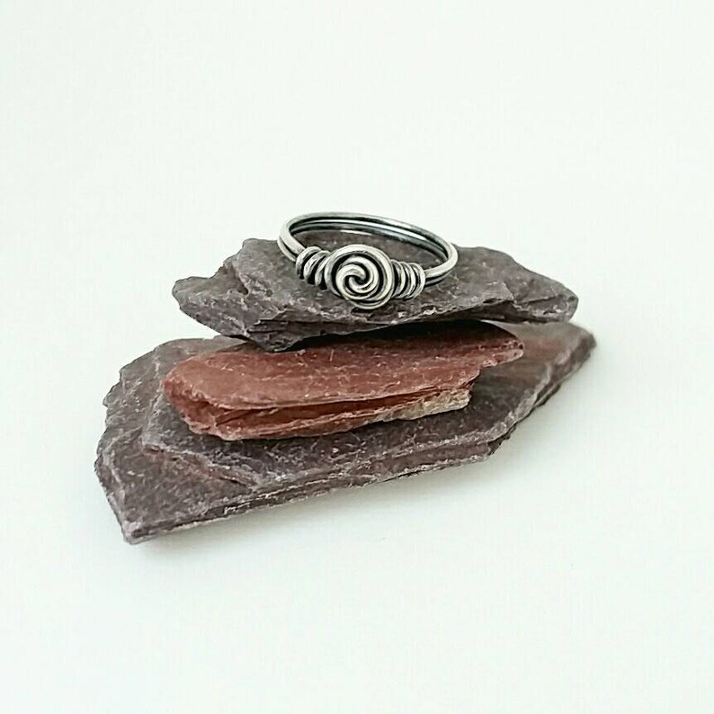 Pinky Ring-Toe Ring-Sterling Silver-Wire Wrapped-Perfect for little girl/'s ring too