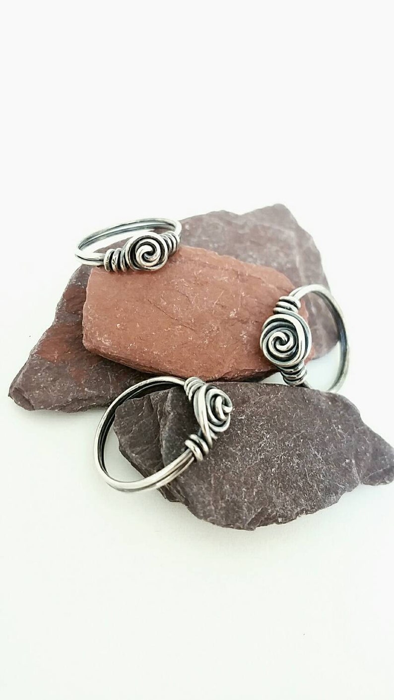 Pinky Ring-Toe Ring-Sterling Silver-Wire Wrapped-Perfect for little girl/'s ring too