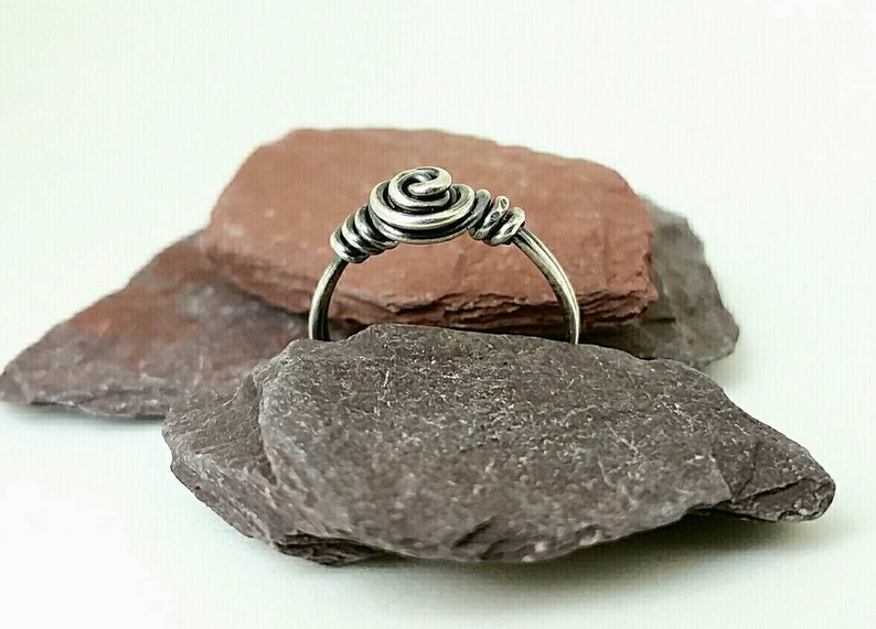 Pinky Ring-Toe Ring-Sterling Silver-Wire Wrapped-Perfect for little girl/'s ring too