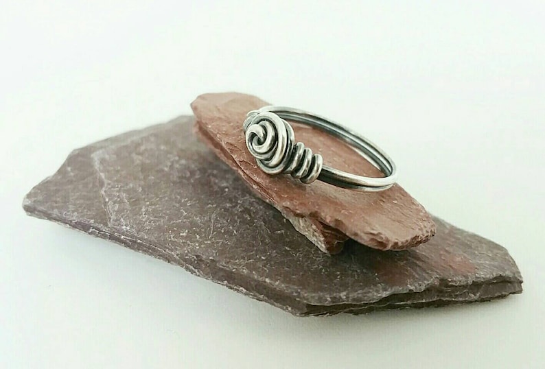 Pinky Ring-Toe Ring-Sterling Silver-Wire Wrapped-Perfect for little girl/'s ring too