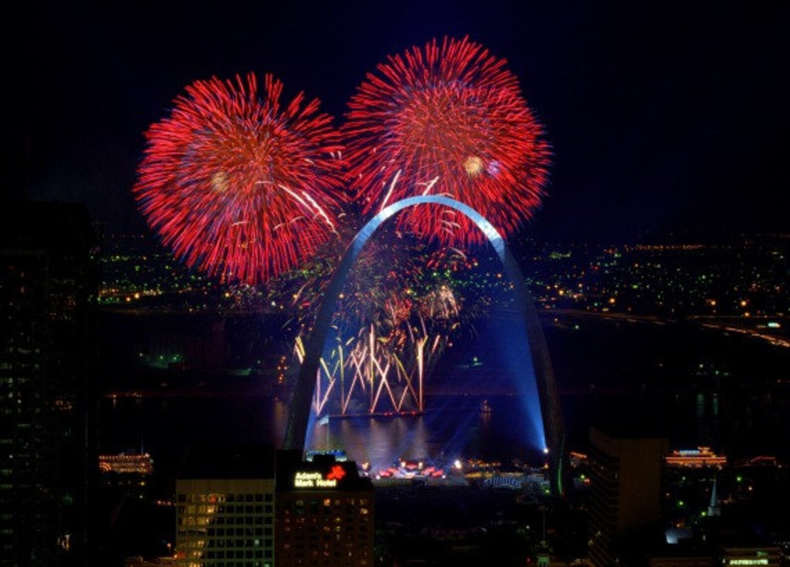 Fireworks Over The Gateway Arch Etsy