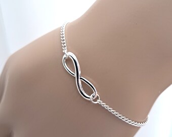 Silver Infinity Bracelet, a Simple Silver Bracelet With