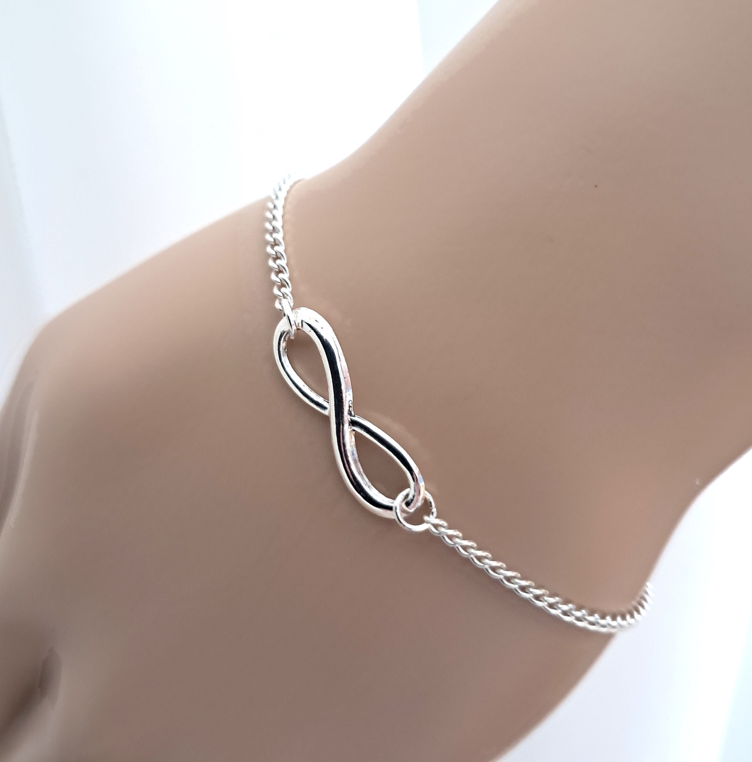 Silver Infinity Bracelet, a Simple Silver Bracelet With Silver Infinity Bracelet, a Simple Silver Bracelet With