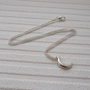 Pu&ograve; includere: Collana color argento con un ciondolo a forma di mezzaluna. La catena sottile &egrave; collegata a una chiusura a moschettone. Il ciondolo a forma di luna &egrave; liscio e curvo.