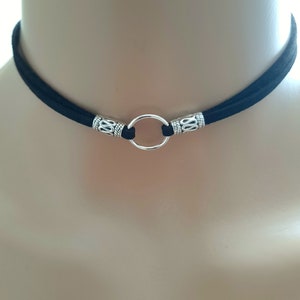 ring choker necklace black circle choker discreet day collar for her centre ring choker image 6