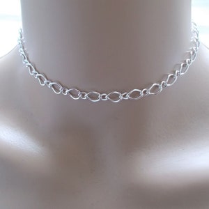 silver chunky chain choker, simple jewellery for women
