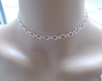 silver chunky chain choker, simple jewellery for women