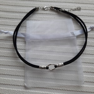 ring choker necklace black circle choker discreet day collar for her centre ring choker image 3