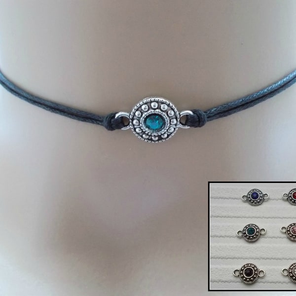 black choker necklace - layering jewellery - simple jewellery - rhinestone choker