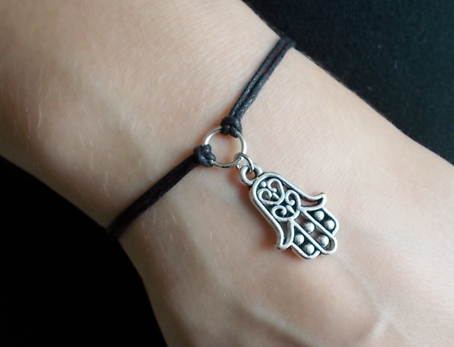 Black hamsa bracelet Clearance