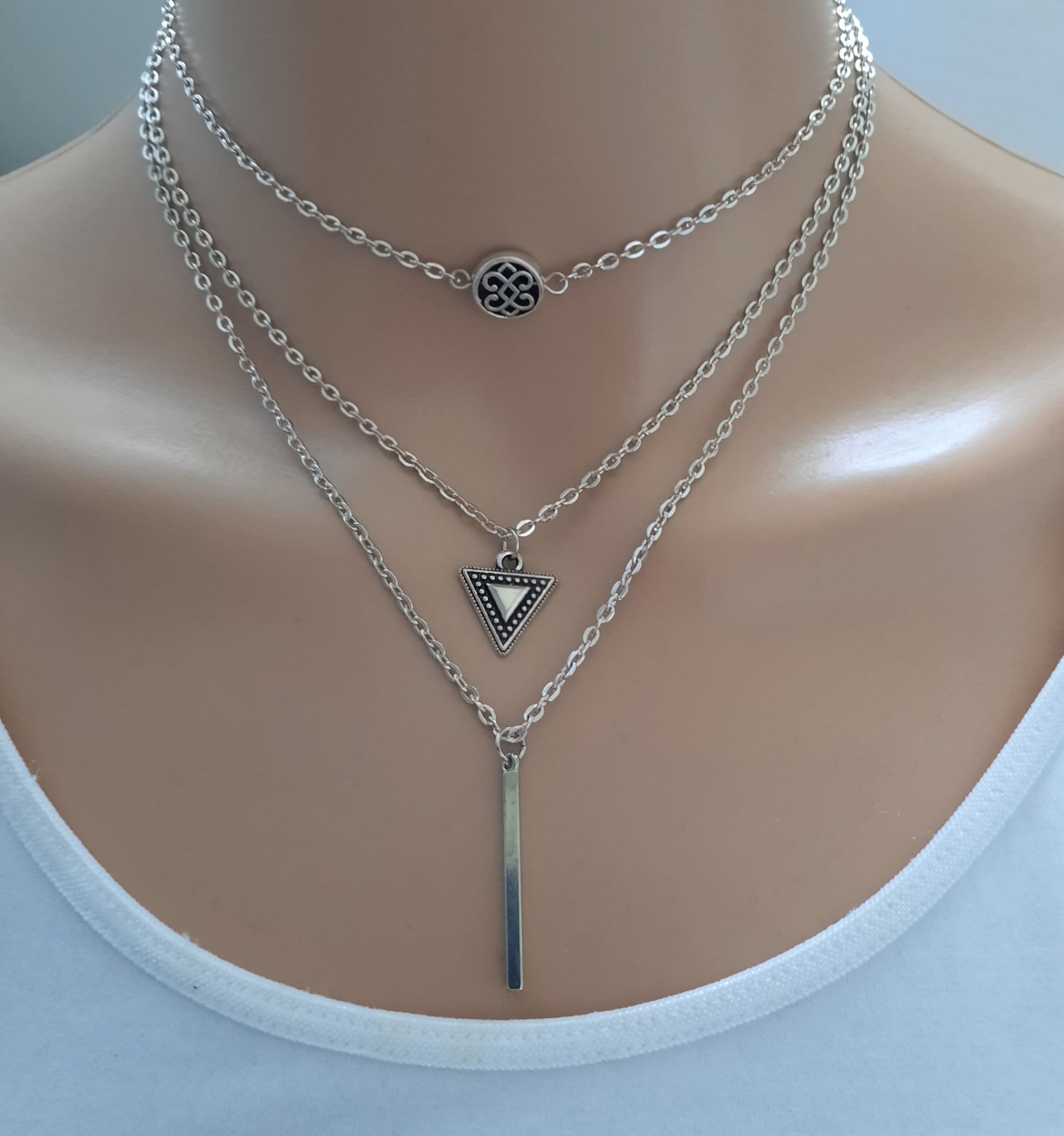 3 layer sale choker necklace