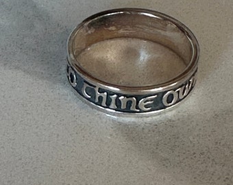 To Thine Own Self Be True Shakespeare Hamlet Quote Ring Statement Birthday Graduation Gift Sterling Silver 925 Celtic Style
