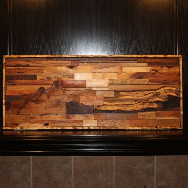 Wood Wall Art - "Sunset At The Beach" - Solid Wood Wall Sculpture of Abstract Beach Scene