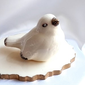 Ceramic bird, White and black figurine, Handmade ceramic souvenir, Table decoration, Gift for birds lover, Ceramic Gift, Gift for Girlfriend