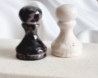 Chess Pieces Set of two pawns (White & Black) | Ceramic chess pieces | Gift idea | Ceramic chess | Ceramic souvenirs