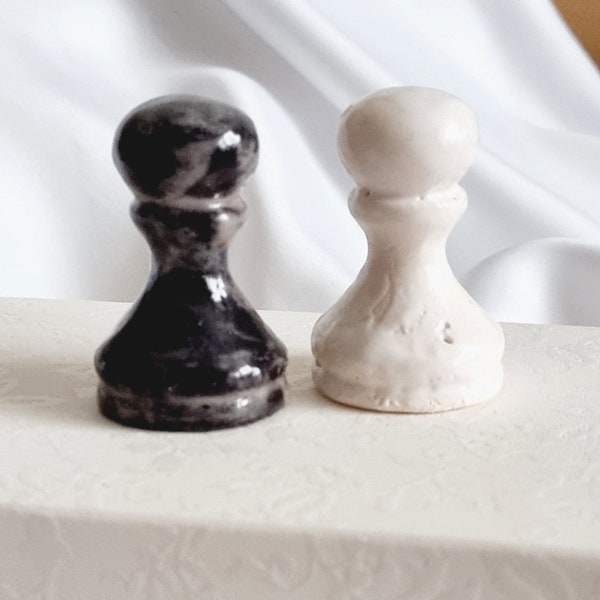 Chess Pieces Set of two pawns (White & Black) | Ceramic chess pieces | Gift idea | Ceramic chess | Ceramic souvenirs