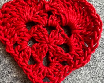Granny Heart Crochet Pattern, Easy Applique PDF, Beginner Motif Tutorial (Instant Download)