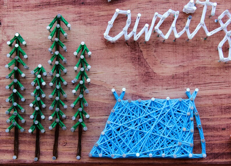 Adventure Awaits Camping String Art Etsy