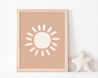 Sun Boho Nursery Wall Art Baby Room Decor Gender Neutral Baby Gift Bohemian Nursery Decor Children Room Sign Kids Printable Art