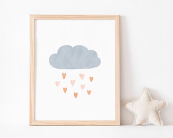 Cloud Nursery Wall Decor Printable Art Baby Nursery Decor Boho Kids Wall Art Cloud Print Baby Printable Bohemian Baby Room Sign