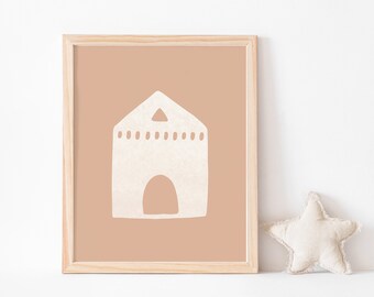 Bohemian Nursery Decor Digital Print Nursery Boho Print Baby Room Wall Art Beige Nursery Decor Kids Wall Art