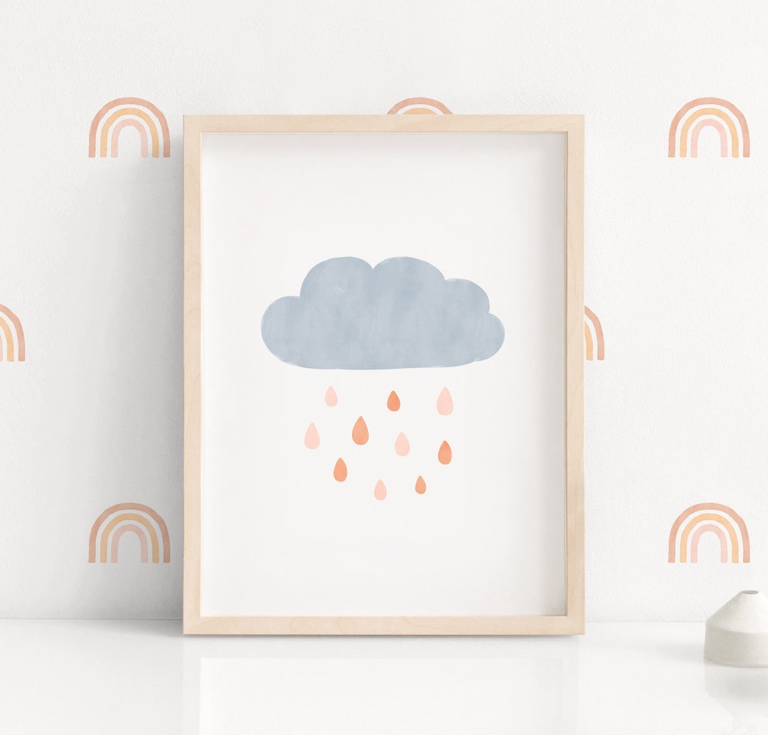 Cloud Nursery Wall Decor Printable Art Baby Nursery Decor Boho Etsy