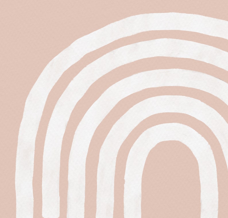 Rainbow Neutral Boho Nursery Kids Wall Art Neutral Rainbow Digital