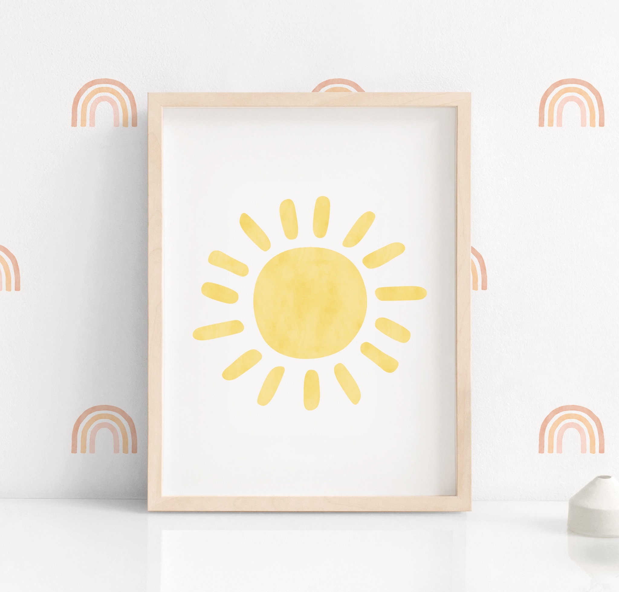 Sun Boho Nursery Wall Art Baby Room Decor Gender Neutral Baby Gift ...