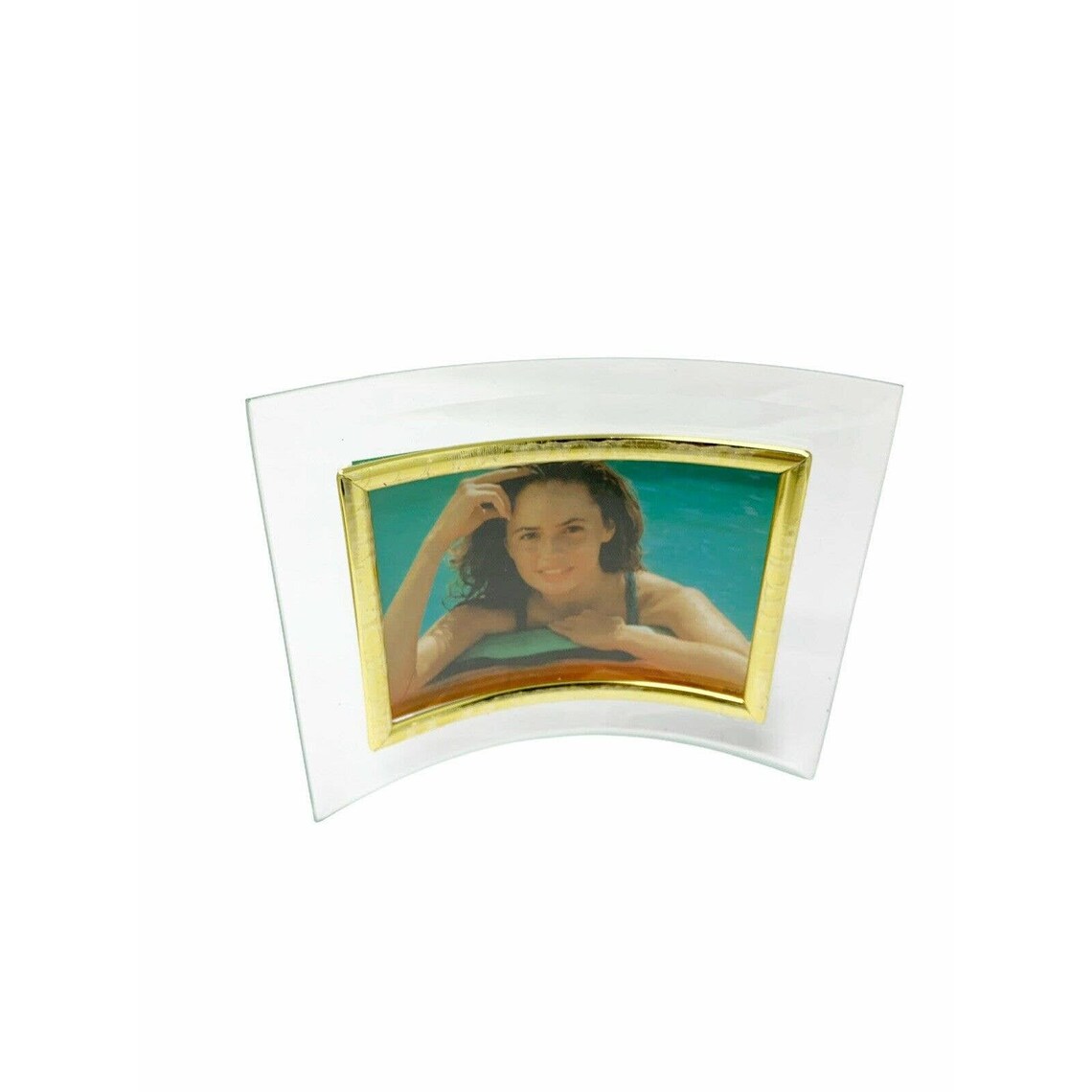 NIB Curved glass horizontal picture frame Etsy