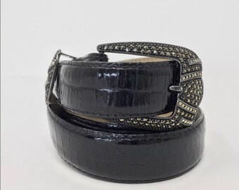 Judith Jack marcasite leather belt