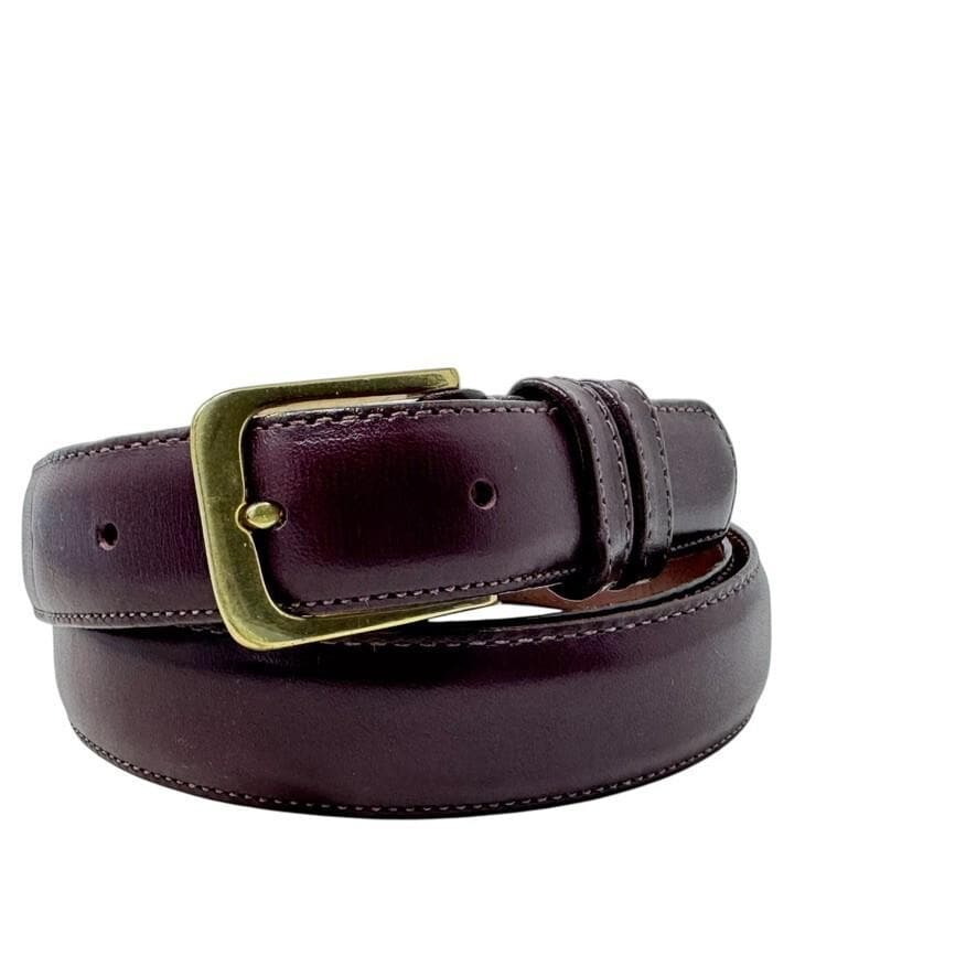 Coach Handcrafted Burnished Cowhide Leather Belt With Brass Buckle Burgandy Coach Handcrafted Burnished Cowhide Leather Belt With Brass  main image 3