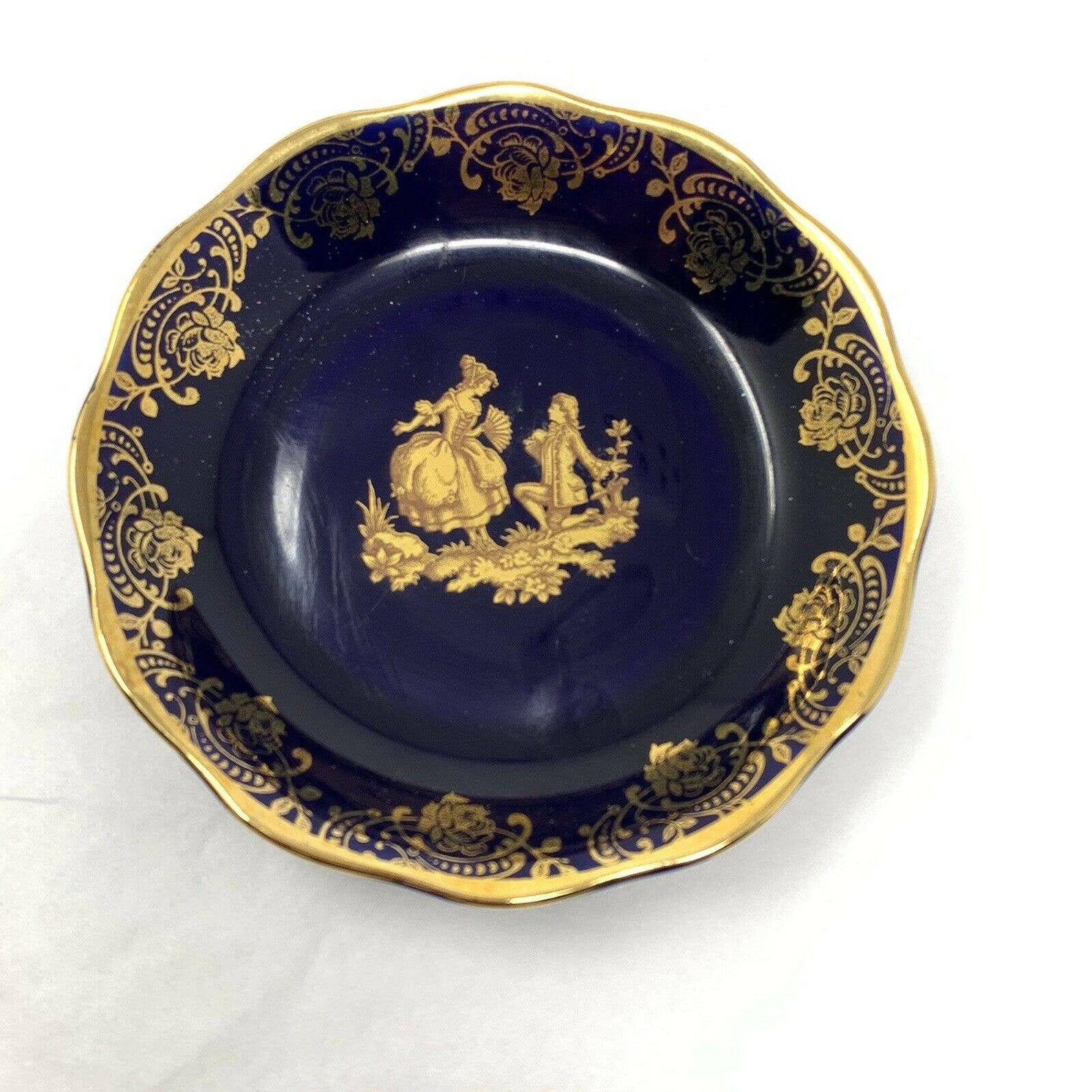 Limoges France Cobalt Blue and Gold Plate Mini Etsy