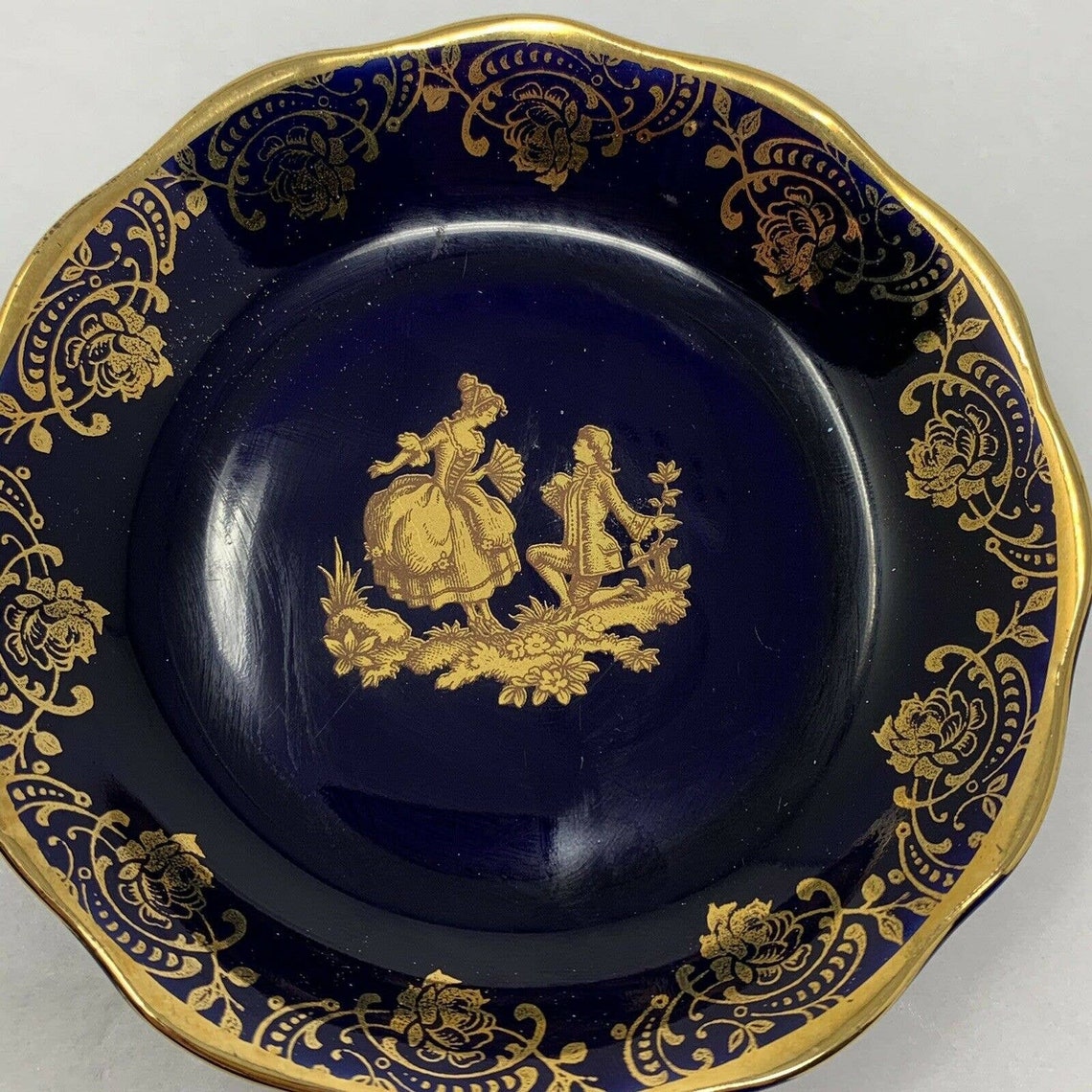 Limoges France Cobalt Blue and Gold Plate Mini Etsy