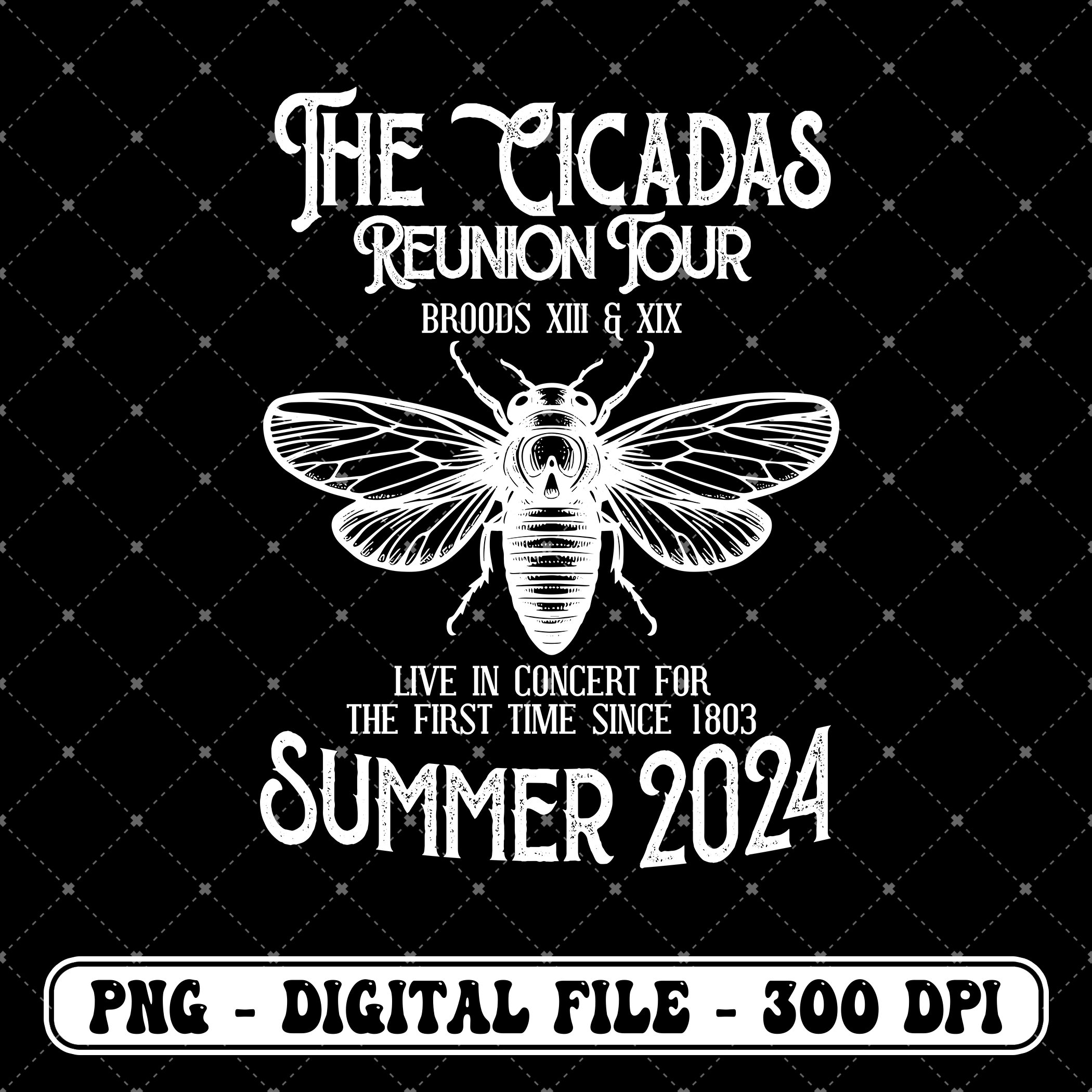 Cicada 2024 PNG, the Cicadas Reunion Tour Summer 2024 Digital Download