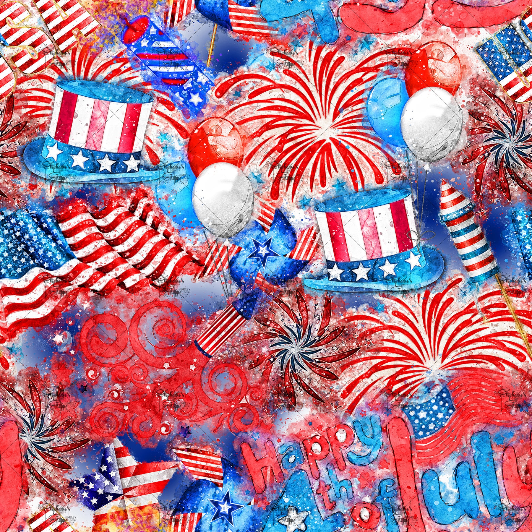 4th of July Seamless Pattern Digital Download Etsy