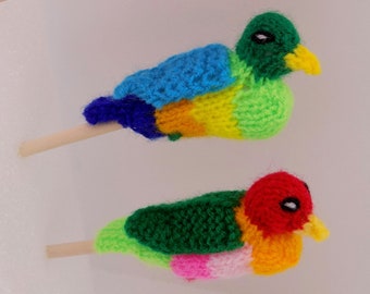 Finger Puppets Birds - Handmade Toy, Creative Learning, Baby Shower Gift, First Birthday Present, Toddler Party Favor