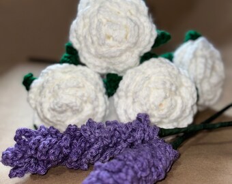 Handmade Crochet Rose Bouquet: Forever Flower Gift, 3 Stems