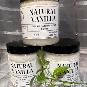 Vanilla Sugar Scrub: Natural Exfoliating Body Scrub (8 oz)