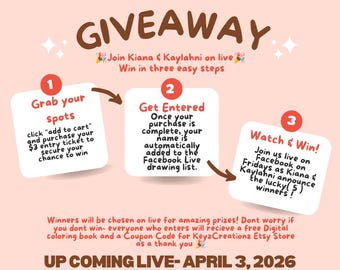Facebook Live Giveaway|handmade prizes| 5 chosen winners