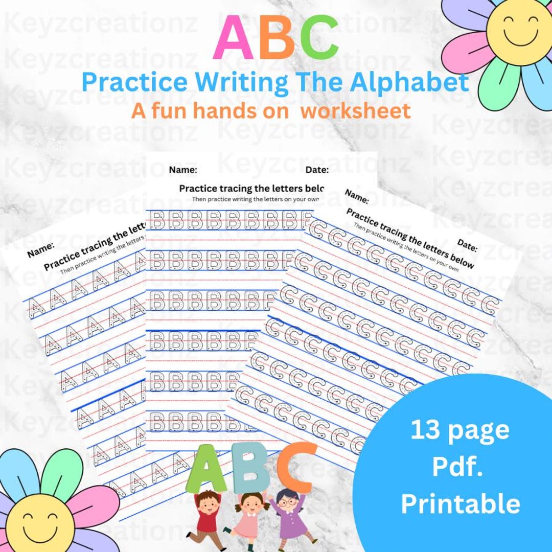Abc Training Writing Printable ABC Practice Your Writing - Etsy