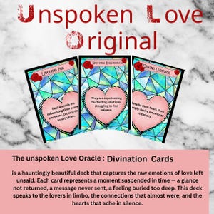 Serie 1 Amor No Dicho (Original), Baraja, Descarga PNG, Descarga PDF, Cartas del Oráculo, Baraja de Intuición, Cartas de Amor, Cartas de Adivinación