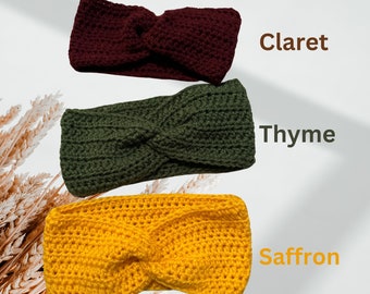HandCrocheted twisted headband earwarmer super soft super
