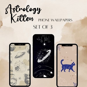 Astrology Kitten Phone Wallpaper | IOS Wallpaper | Android Wallpaper | PNG Download