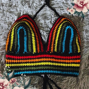 Black Rainbow Crop Top /women’s pride top