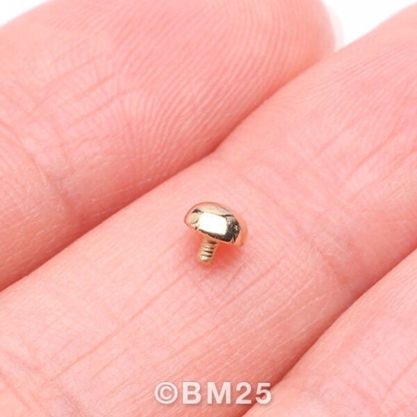 14 Karat Gold Dome Dermal Anchor Top