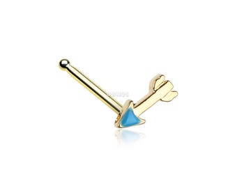 1 Ball or Arrow Tip Silver Tone Surgical Grade Stainless Steel Nose Screw