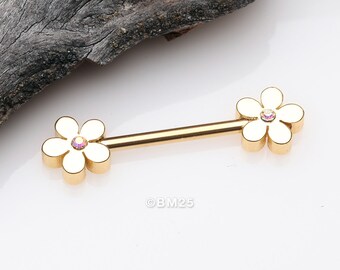 Nipple Ring Golden Adorable Cupcake Nipple Shield Barbell IP Gold 14G