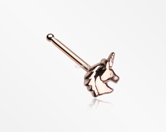 Covet Jewelry Golden Fairytale Unicorn Nipple Barbell Ring