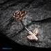 Rose Gold Full Blossom Rose Belly Button Ring 