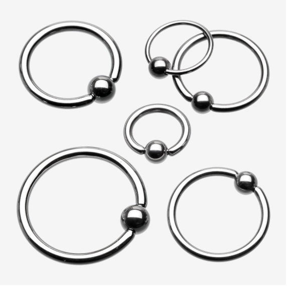 Yaalozei 6PCS 22G Stainless Steel Attached Captive Bead Nose Hoop Rings Eyebrow Cartilage Helix Hook Earring Septum Ring Piercing Jewelry for Men Women 